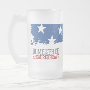 Haus der Freien wegen der Tapferen US-Flagge Mattglas Bierglas