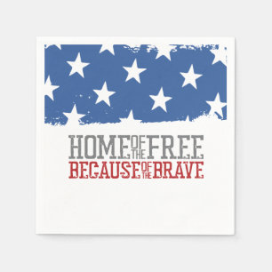 Haus der Freien wegen der Tapferen US-Flagge Serviette
