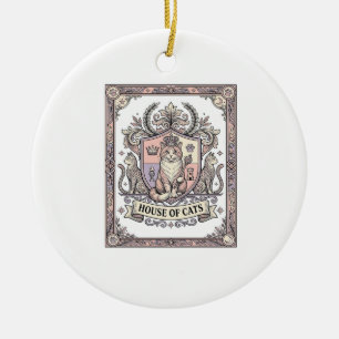 Haus der Katzen Katzen Heraldik Wappen Vintage Keramik Ornament