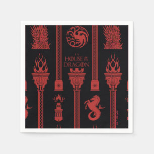 Haus des Dragon-Wappen-Musters Serviette