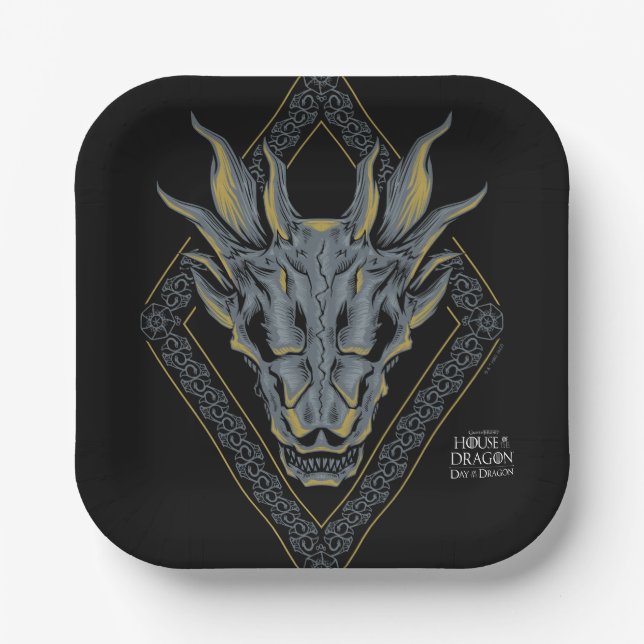 HAUS DES DRAGONS | Balerion Skull Diamond Pappteller (Vorderseite)