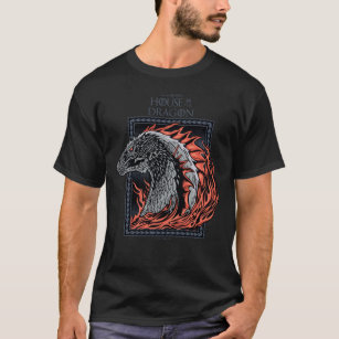HAUS DES DRAGONS   Drachenprofil in Flammen T-Shirt