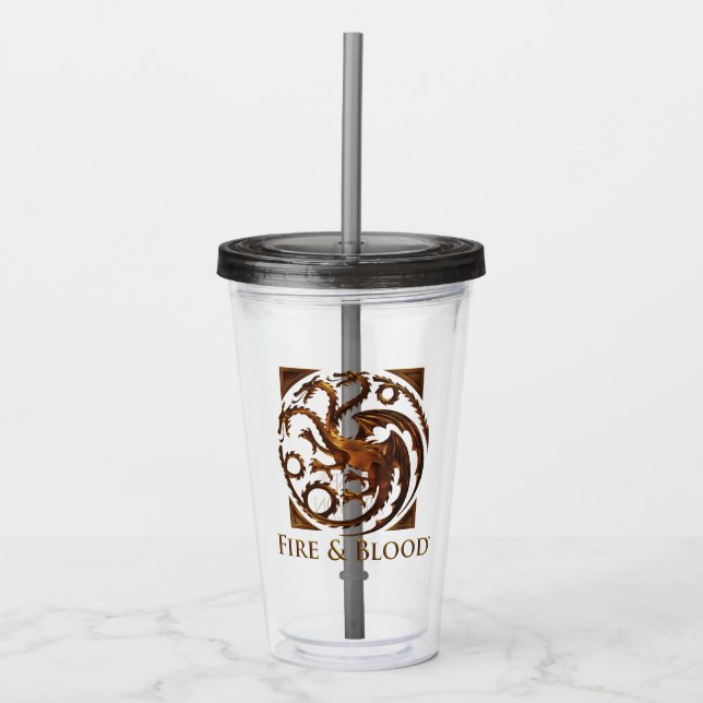 HAUS DES DRAGONS | House Targaryen Sigil Acryltrinkbecher (Vorderseite)