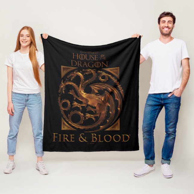 HAUS DES DRAGONS | House Targaryen Sigil Fleecedecke (Beispiel)