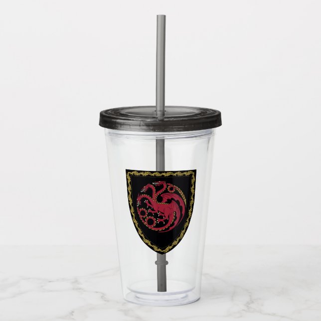 HAUS DES DRAGONS | House Targaryen Wappen Acryltrinkbecher (Vorderseite)