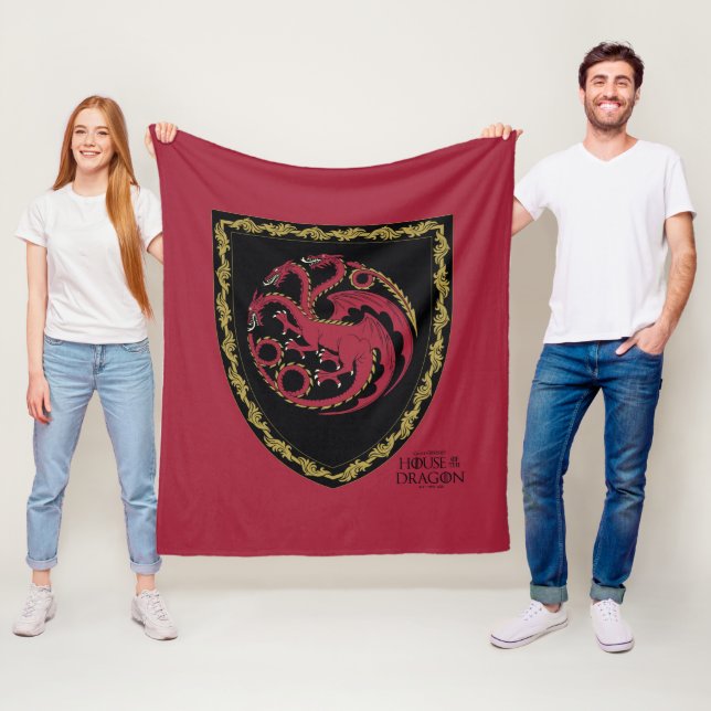 HAUS DES DRAGONS | House Targaryen Wappen Fleecedecke (Beispiel)