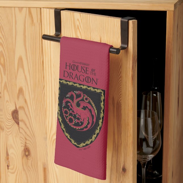 HAUS DES DRAGONS | House Targaryen Wappen Geschirrtuch (Drittel gefaltet)