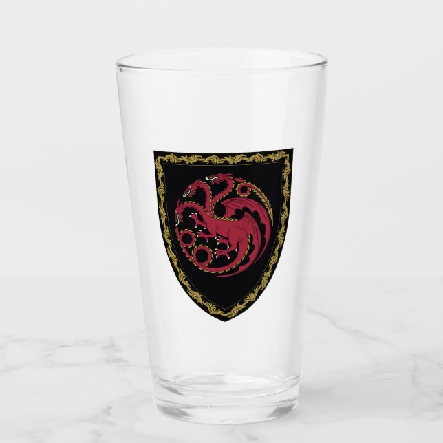 HAUS DES DRAGONS | House Targaryen Wappen Glas (Vorderseite)