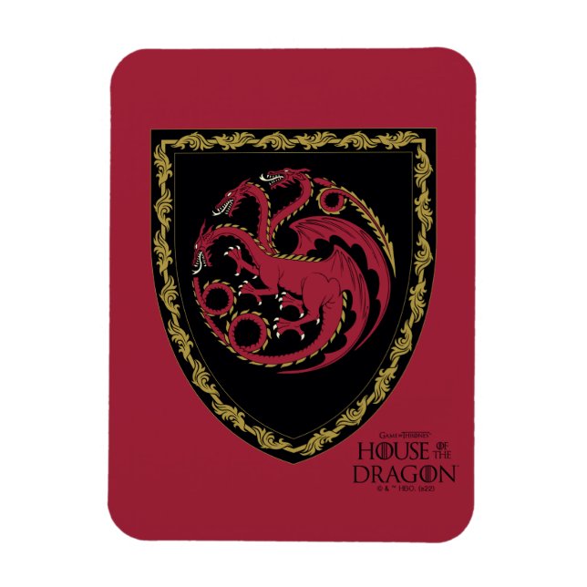 HAUS DES DRAGONS | House Targaryen Wappen Magnet (Vertikal)