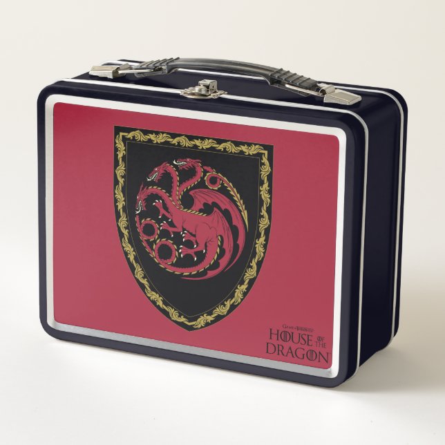 HAUS DES DRAGONS | House Targaryen Wappen Metall Brotdose (Vorderseite)