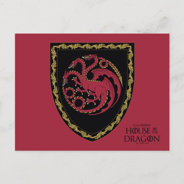 HAUS DES DRAGONS | House Targaryen Wappen Postkarte (Vorderseite)