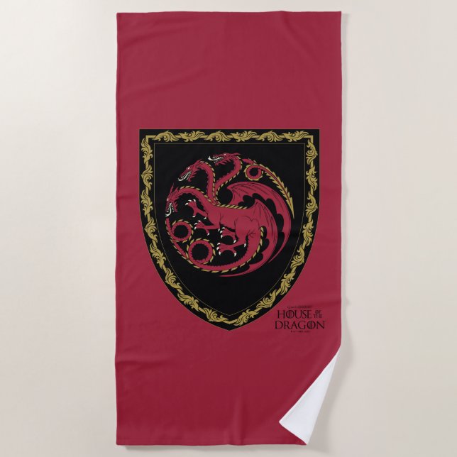 HAUS DES DRAGONS | House Targaryen Wappen Strandtuch (Vorderseite)
