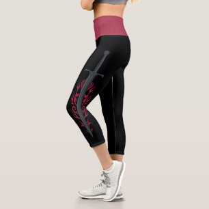 HAUS DES DRAGONS   King Viserys Flaming Sword Capri Leggings
