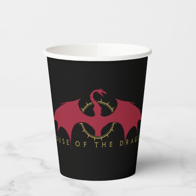 HAUS DES DRAGONS | Roter Drache Pappbecher (Links)