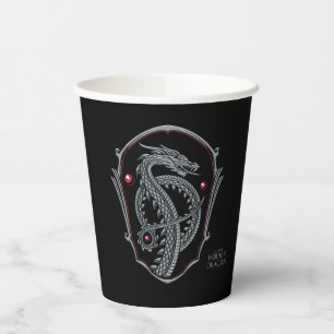 HAUS DES DRAGONS   Silver Dragon Abzeichen Papier  Pappbecher