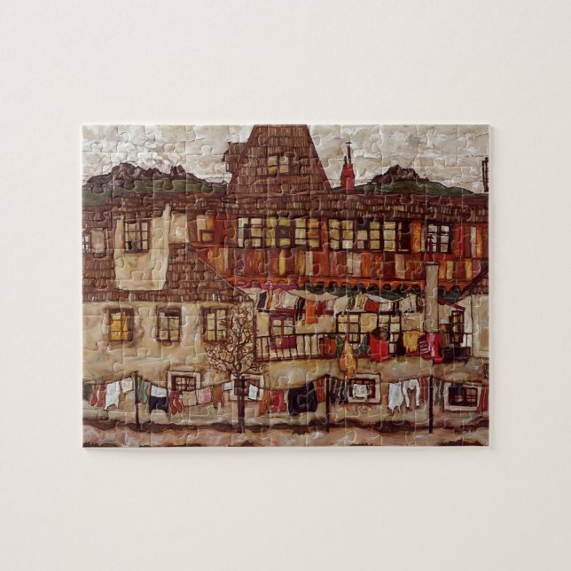 Haus Egon Schiele- mit trocknender Wäscherei (Horizontal)