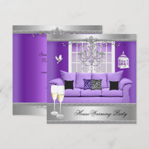 Haus-Einweihungsparty Champagner-Kronleuchter-Sofa Einladung