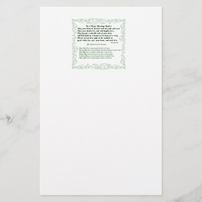 Haus-Erwärmungs-Gedichteinladung Briefpapier (Vorderseite)
