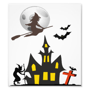 Haus-Foto-Druck Halloweens Spuk Fotodruck