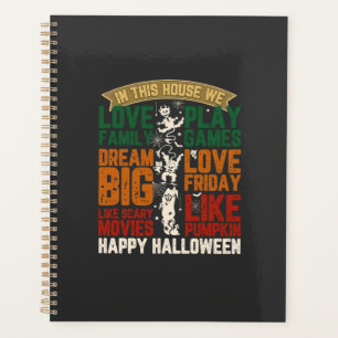 Haus Frohes Halloween Monster Spinnennetze Planer