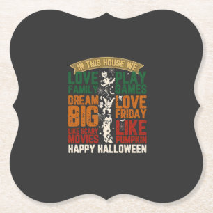 Haus Frohes Halloween Monster Spinnennetze Untersetzer
