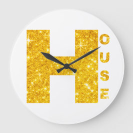 HAUS GOLD & GLITTER SCHRIFTEN #1 GROßE WANDUHR