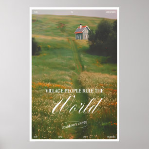 Haus im Wiesengelände Kunst Druck Dorf Poster