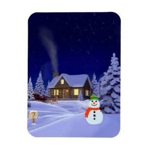 Haus im Winter Jigsaw Puzzle Magnet