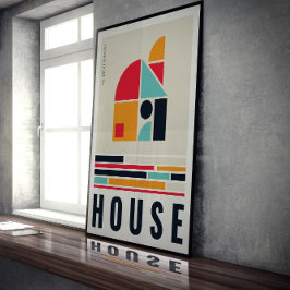 Haus in Art Bauhaus. Poster