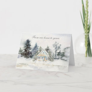 Haus in der Snow Holiday Card Karte