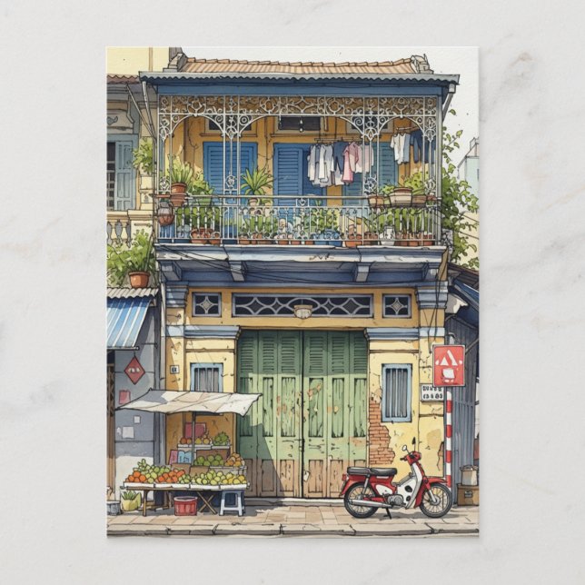 Haus in Ho Chi Minh City Postkarte (Vorderseite)