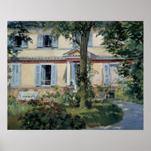Haus in Rueil by Edouard Manet, Vintage Kunst Poster