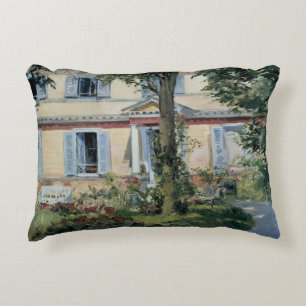 Haus in Rueil by Edouard Manet, Vintage Kunst Zierkissen