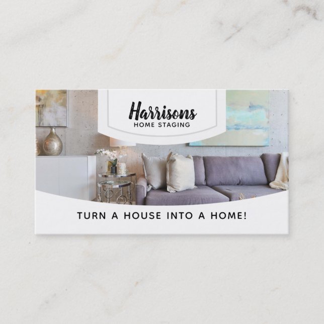 Haus-Inszenierungs-Slogan-Visitenkarten Visitenkarte (Vorderseite)
