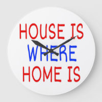 HAUS IST WO HEIMAT IST ROT & BLAUE SCHRIFTARTEN WE