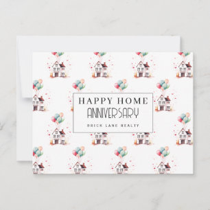 Haus-Jubiläum-Haus-Ballons Immobilien Postkarte