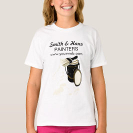 Haus-Maler-Farben-Spritzer-weiße Farben-Bürste T-Shirt
