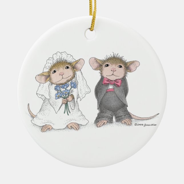 Haus-Mausc$designs®-personalisierte Keramik Ornament (Vorne)