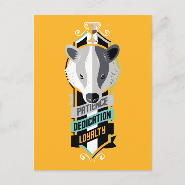 Haus-Merkmale Sigil Harry Potters | HUFFLEPUFF™ Postkarte (Vorderseite)