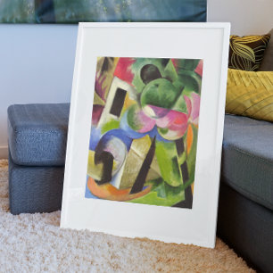 Haus mit Bäumen von Franz Marc, Vintage Fine Art Poster