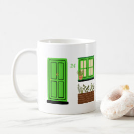 Haus mit grüner Tür mit individuellem Angebot Kaffeetasse