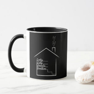 Haus mit Personalisierten Familiennamen Tasse