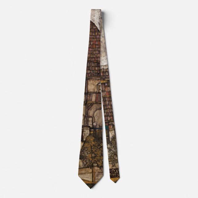Haus mit Steindach von Egon Schiele Krawatte (Vorderseite)