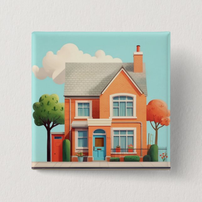 Haus, modernes Zuhause Button (Vorderseite)