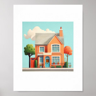 Haus, modernes Zuhause Poster