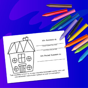 Haus-Notfallinformationskarte für Kinder zum Ausma Postkarte