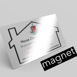 Haus-Reinigung hält Visitenkarte-Schablone instan Magnetische Visitenkarte