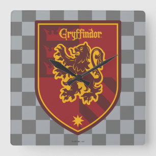 Haus-Stolz-Wappen Harry Potter Gryffindor Quadratische Wanduhr