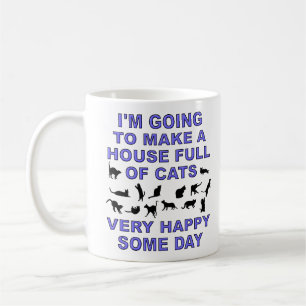 Haus voll Katzen-lustiger Katzen-Dame Mug Kaffeetasse