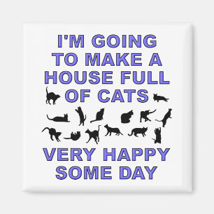 Haus voller Katzen Lustige Katzenlady Kühlschrankm Magnet
